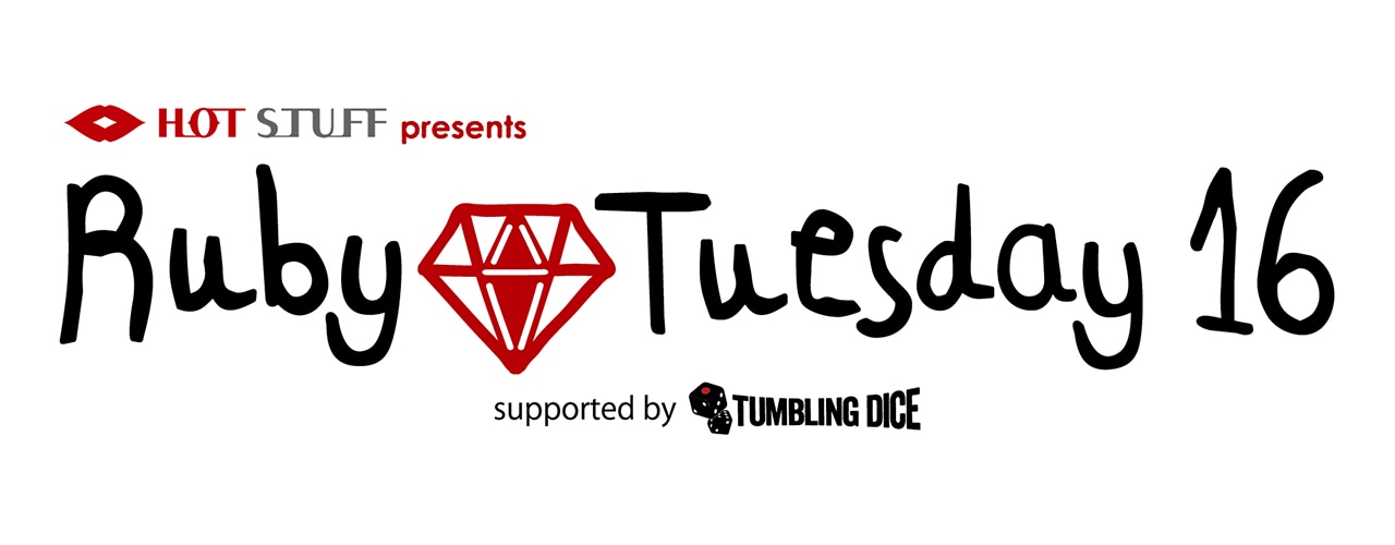 「HOT STUFF presents Ruby Tuesday 16 supported by TUMBLING DICE」ロゴ