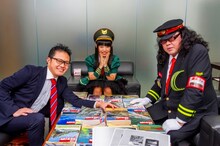 「JTB時刻表」3月号特集企画での対談の様子。左からホリプロの南田裕介マネージャー、廣田あいか（私立恵比寿中学）、野月貴弘（SUPER BELL''Z）。