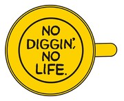 「NO DIGGIN', NO LIFE. マグカップ」デザイン見本