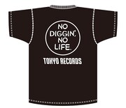 「NO DIGGIN', NO LIFE. T-shirt ブラック」背面デザイン見本