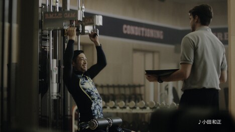 NTT東日本の新CM「『いっしょに、 一生懸命に。』チームイチロー篇」のワンシーン。