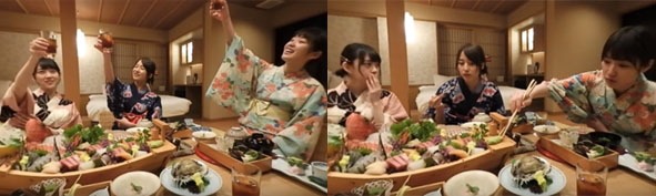 「じゃらんVR乃木坂温泉△」のワンシーン。