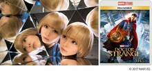 最上もがの“魔術シーン”（左）と「ドクター・ストレンジ」MovieNEXジャケット（右）。