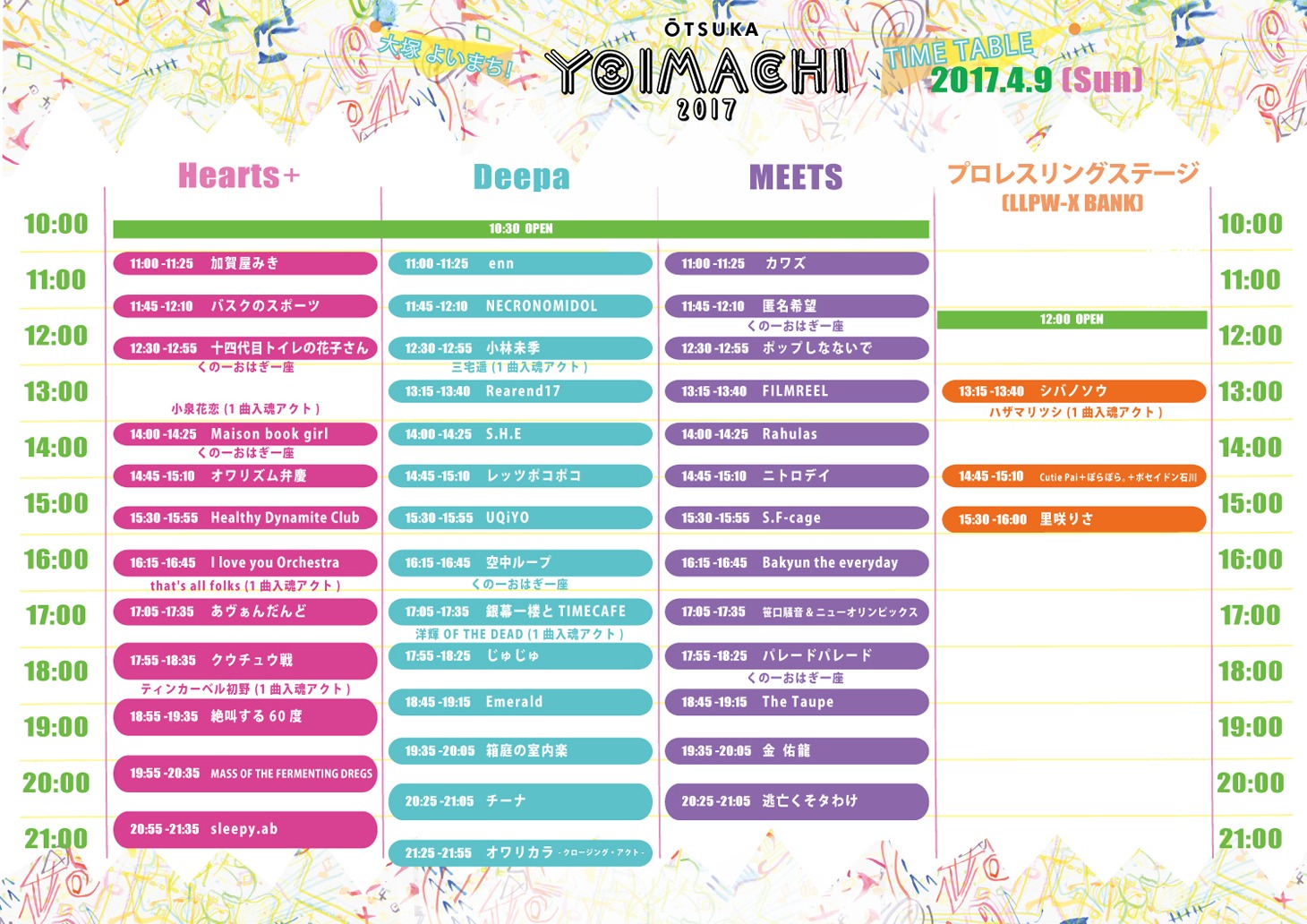 「YOIMACHI 2017」タイムテーブル