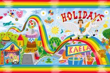 木村カエラ「HOLIDAYS」生産限定盤に付属するレジャーシートの絵柄。