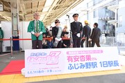 ふじみ野駅1日駅長イベントの様子。