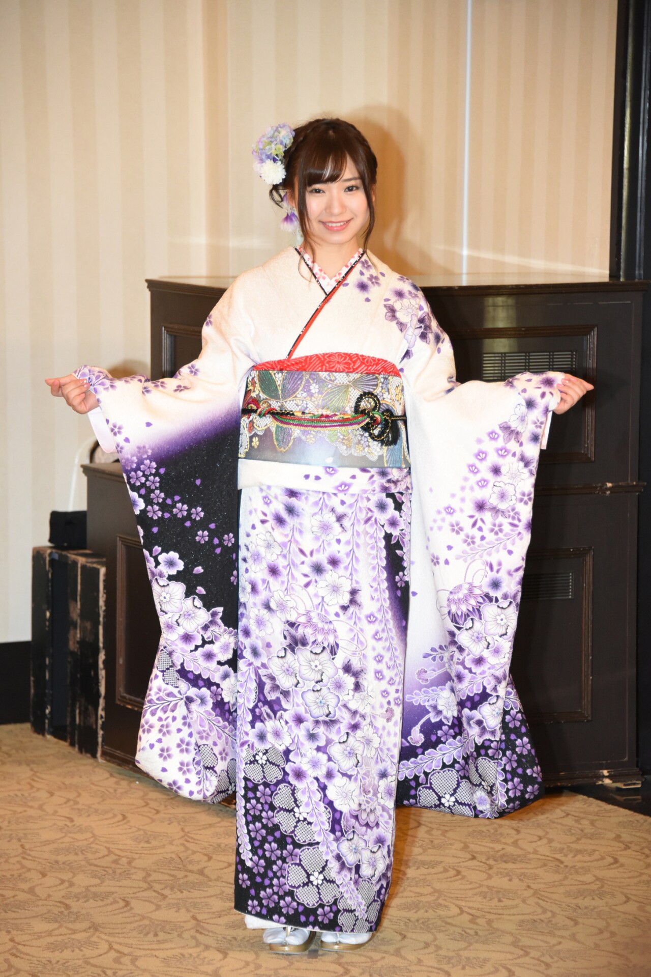 福地礼奈。写真は1月に東京・神田明神で行われたAKB48グループの成人式で撮影されたもの。