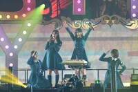 ケーキで大はしゃぎする欅坂46。左から渡邉理佐、守屋茜、菅井友香、志田愛佳。