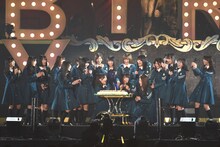 ケーキで大はしゃぎする欅坂46。