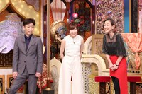 後藤輝基（フットボールアワー）、指原莉乃（HKT48）、SHELLY。(c)日本テレビ