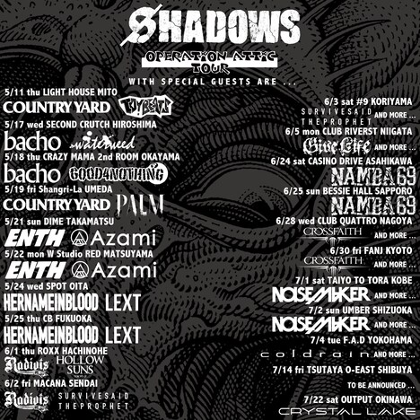 SHADOWS「OPERATION ATTIC TOUR」フライヤー