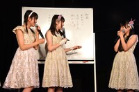 ハコムス加入前は鉄戸美桜（中央）のファンだったという塩野虹（右）には「てっちゃん」がニックネーム候補に加えられた。