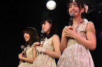 ハコムス第1期メンバーの神岡実希、鉄戸美桜、我妻桃実（左から）。