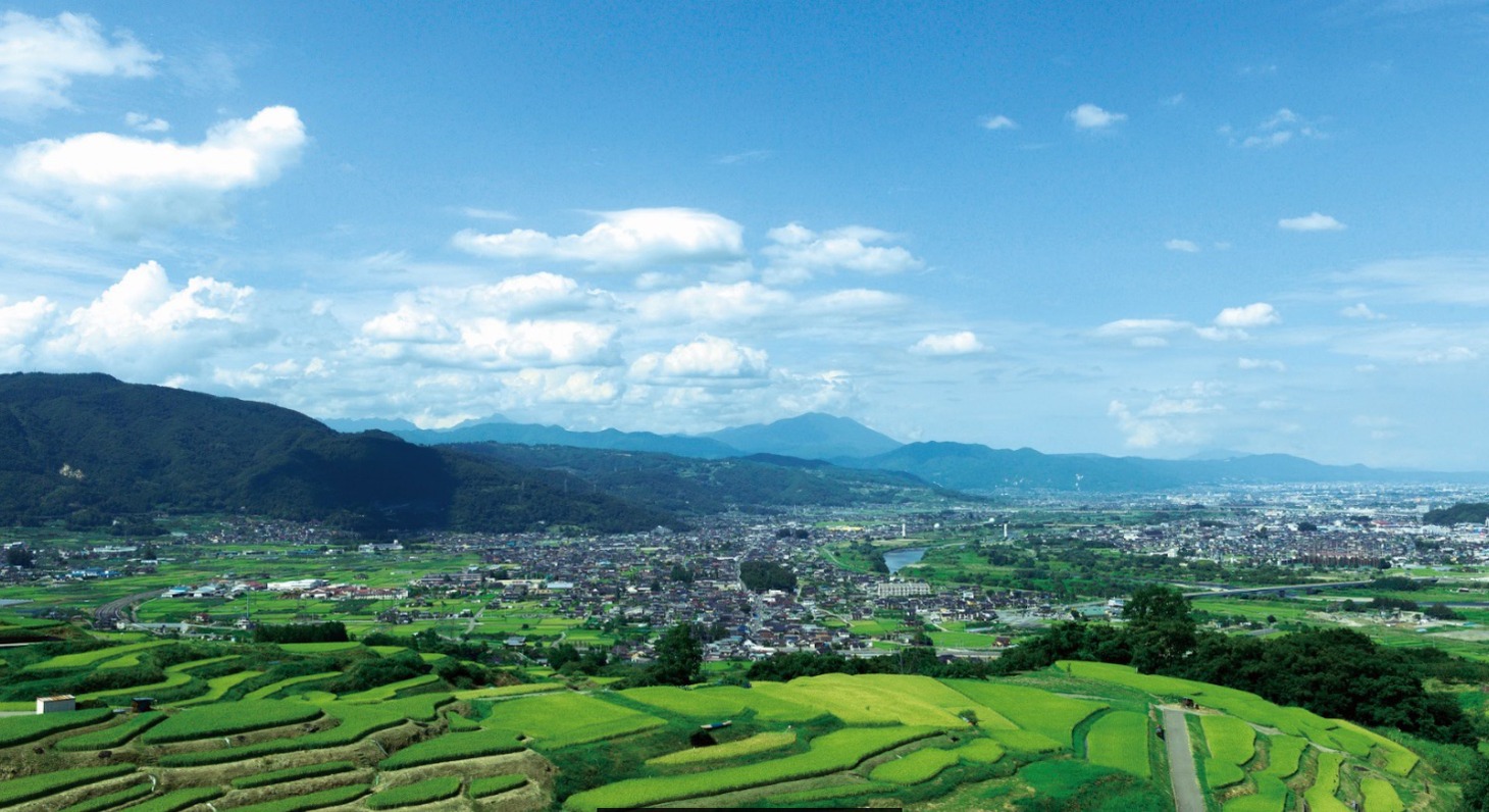 千曲市の棚田の風景。