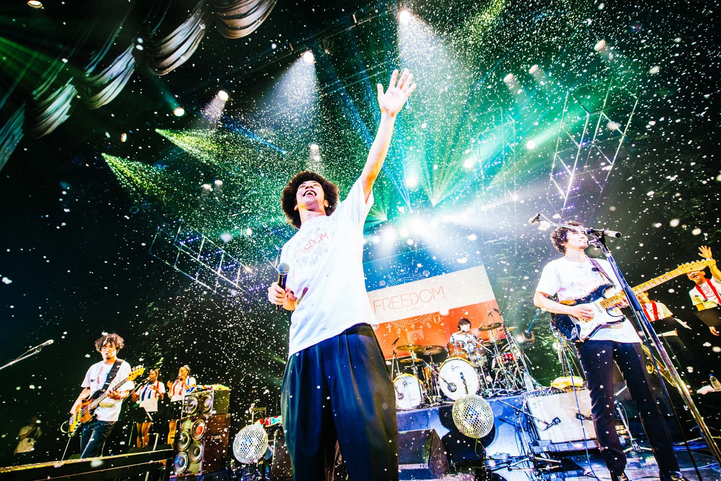 4月に東京・中野サンプラザホールで行われた「FREEDOM tour 2017」最終公演の様子。（撮影：木場ヨシヒト）