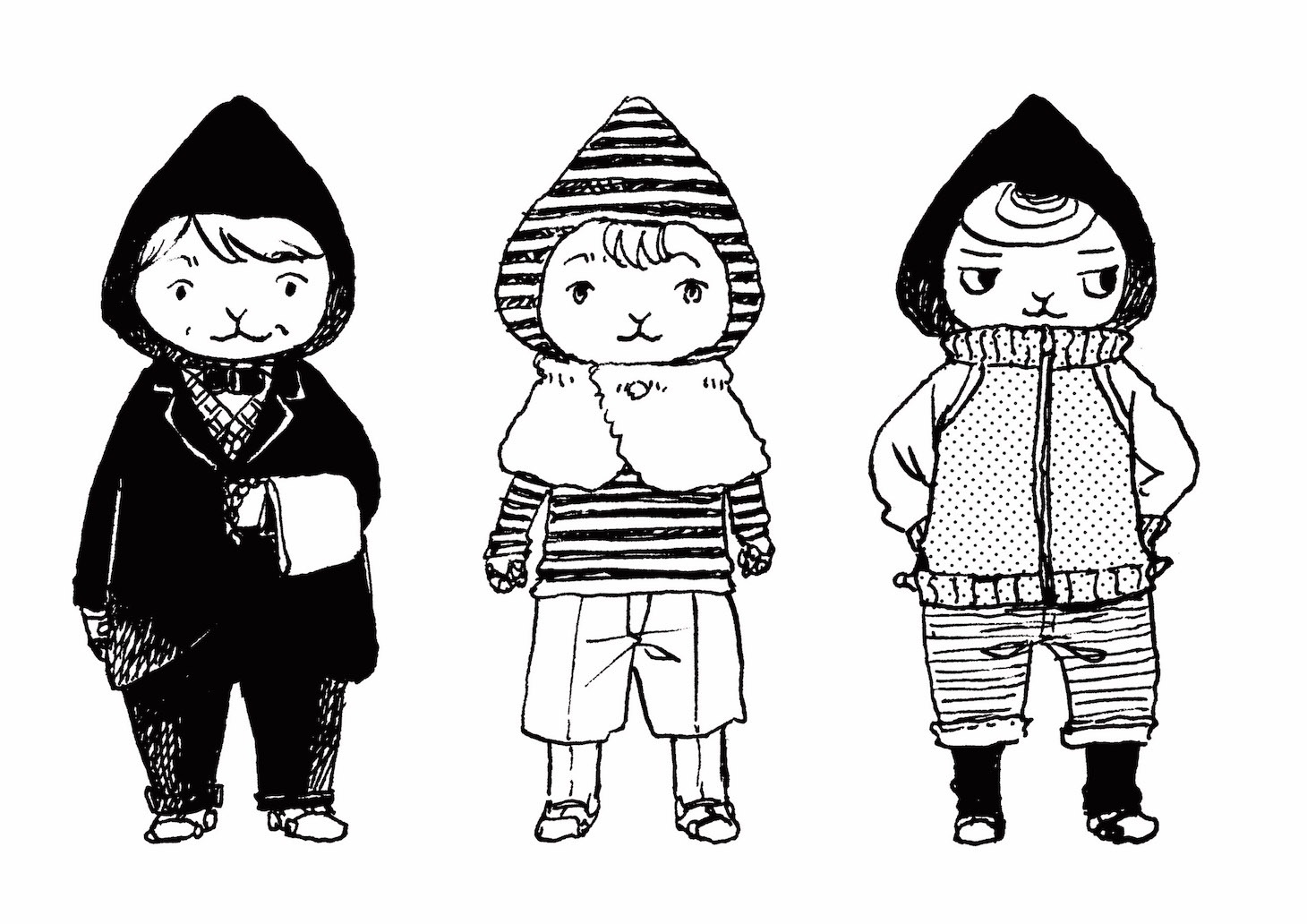 マンガ「孤食ロボット」に登場するアンドロイドたち。(c)岩岡ヒサエ／集英社