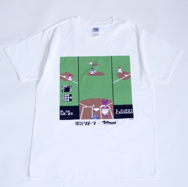 「ファミリースタジアム30周年」コラボグッズ「電気グルーヴ対戦Tシャツ」