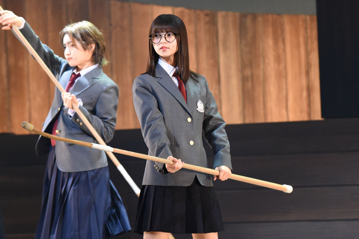 「あさひなぐ」ゲネプロより。写真中央・齋藤飛鳥演じる東島旭。