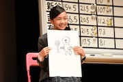 「テニスをするゴリラ」を描いた八木美樹。
