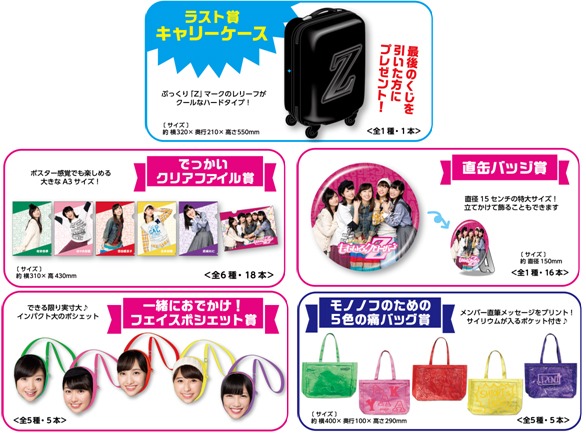 「週末ヒロイン ももいろクローバーZくじ」景品ラインナップ