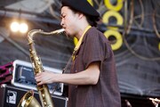 Hei tanakaのライブ時の黒須遊（Sax）。