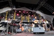 細野晴臣のライブの様子。