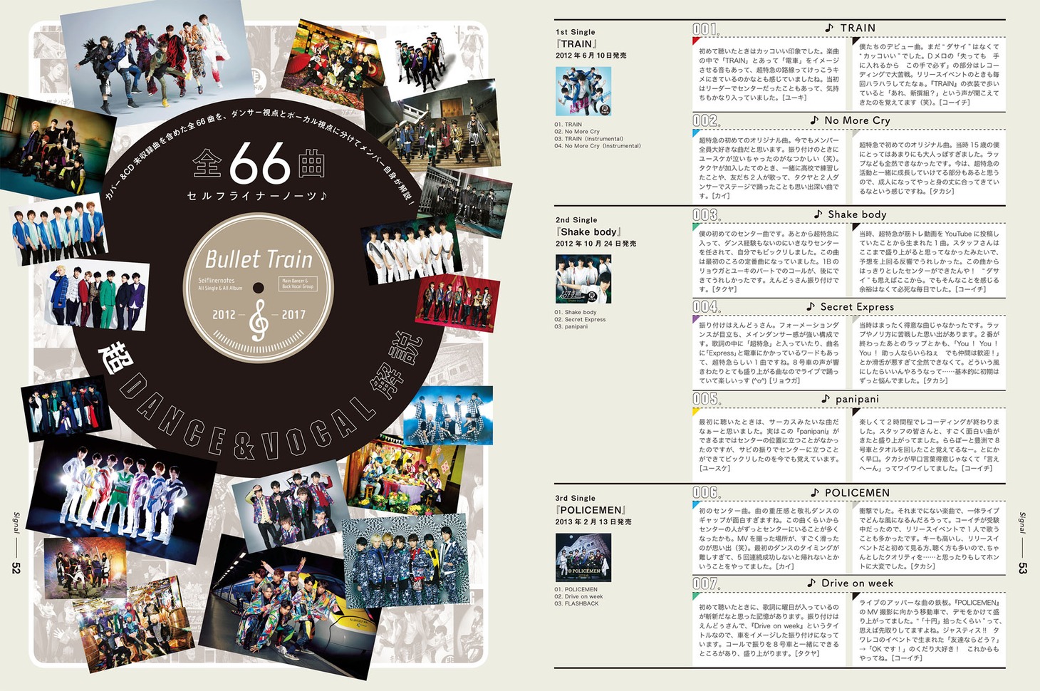 「Bullet Train 5th Anniversary Official History Book 『Signal』」より。
