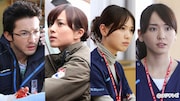 「コード・ブルー～ドクターヘリ緊急救命～THE THIRD SEASON」キャスト。左から浅利陽介、比嘉愛未、戸田恵梨香、新垣結衣。