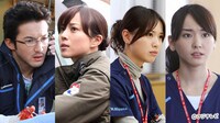 「コード・ブルー～ドクターヘリ緊急救命～THE THIRD SEASON」キャスト。左から浅利陽介、比嘉愛未、戸田恵梨香、新垣結衣。