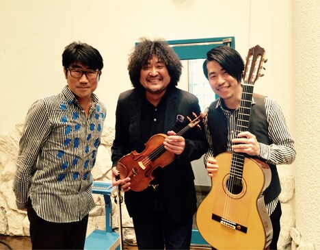 左から亀田誠治、葉加瀬太郎、沖仁。