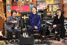 左から佐橋佳幸、MIYAVI、HISASHI（GLAY）。(c)テレビ朝日