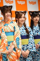 左から松村沙友理、星野みなみ、寺田蘭世。