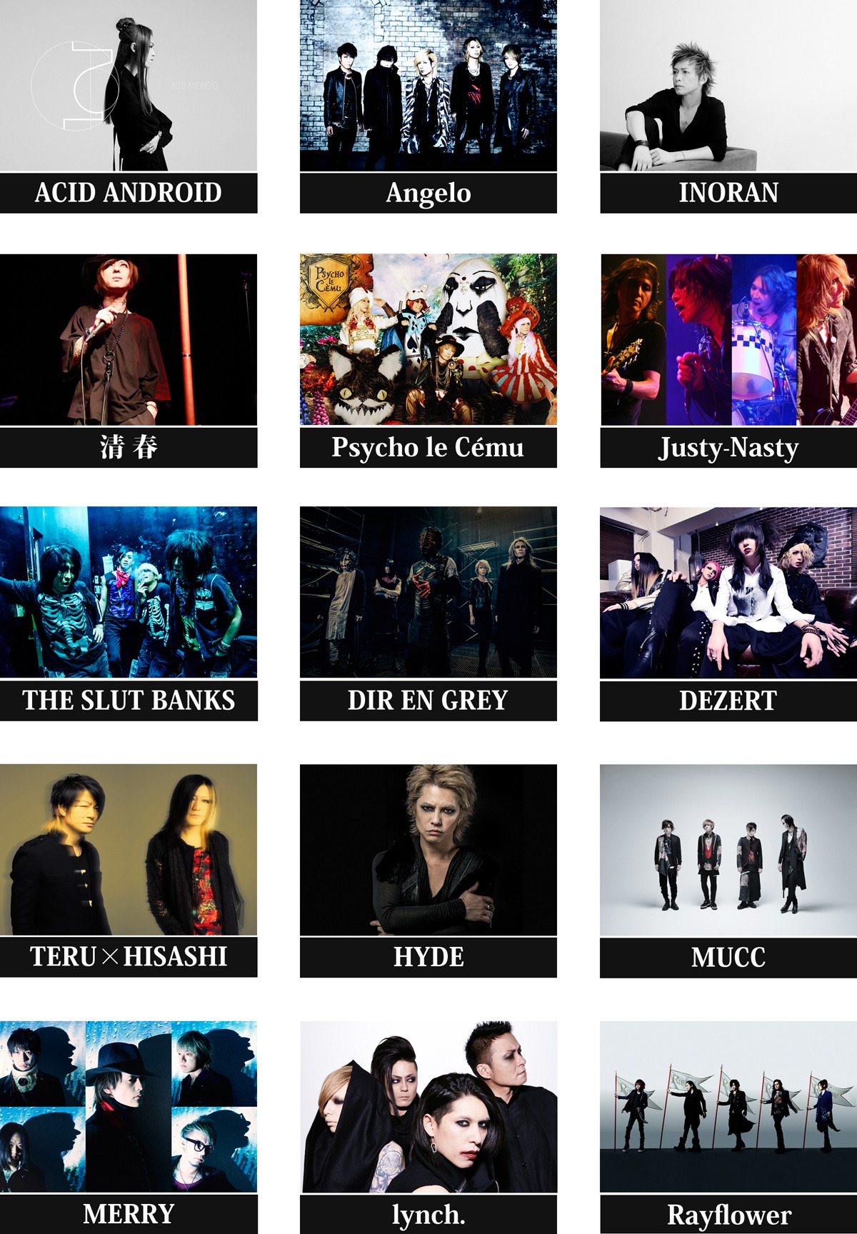 トリビュートアルバム「D'ERLANGER TRIBUTE ALBUM ～Stairway to Heaven～」参加アーティスト