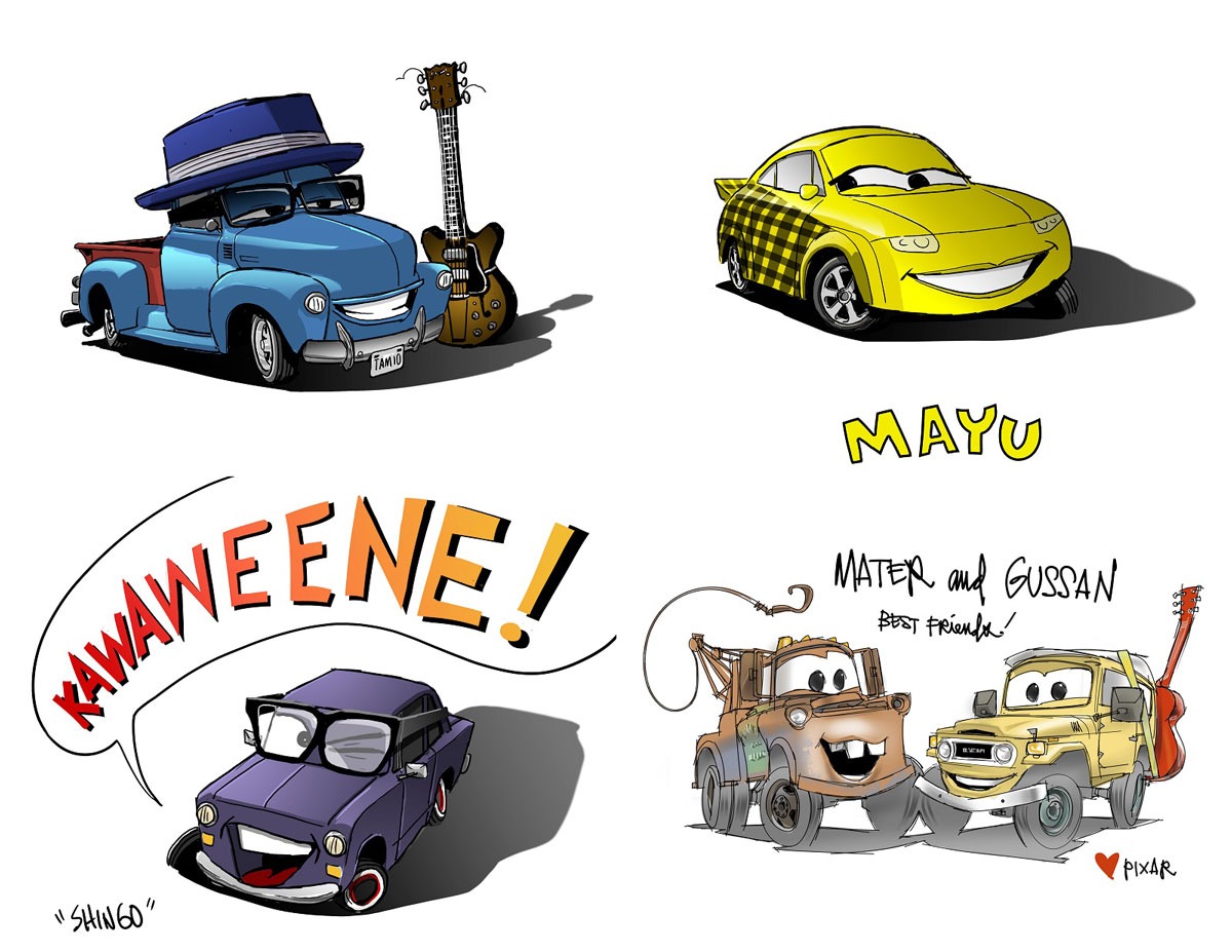 カーズ化イラスト。(c)2017 Disney/Pixar. All Rights Reserved.