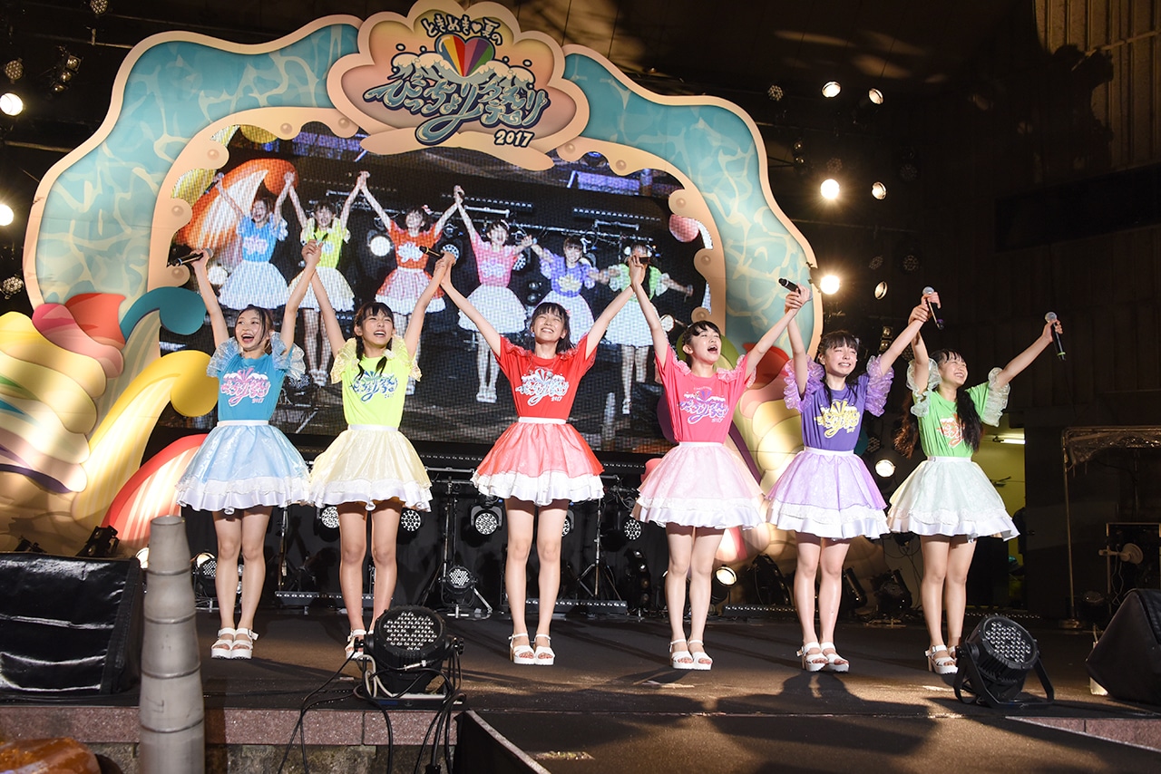 ときめき▽宣伝部「ときめき▽夏のびっちょり祭り2017」東京・日比谷野外大音楽堂公演の様子。