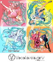 「EXIT TUNES PRESENTS Vocaloseasons feat. 初音ミク」4作品のジャケット画像。