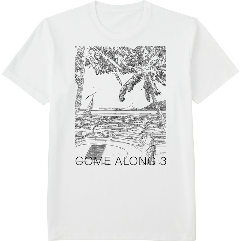「COME ALONG　3」のジャケットを使ったTシャツデザイン。