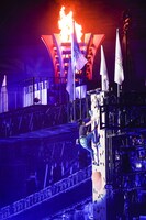 「ももクロ夏のバカ騒ぎ2017 -FIVE THE COLOR Road to 2020- 味の素スタジアム大会」8月5日公演で行われたスポーツクライミングの様子。（Photo by HAJIME KAMIIISAKA＋Z）