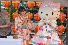 「みやざきグルメとランタンナイト」のオープンニング点灯式にSKE48の大場美奈。 （写真提供：エイベックス）