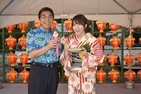 「みやざきグルメとランタンナイト」のオープンニング点灯式の様子。 （写真提供：エイベックス）