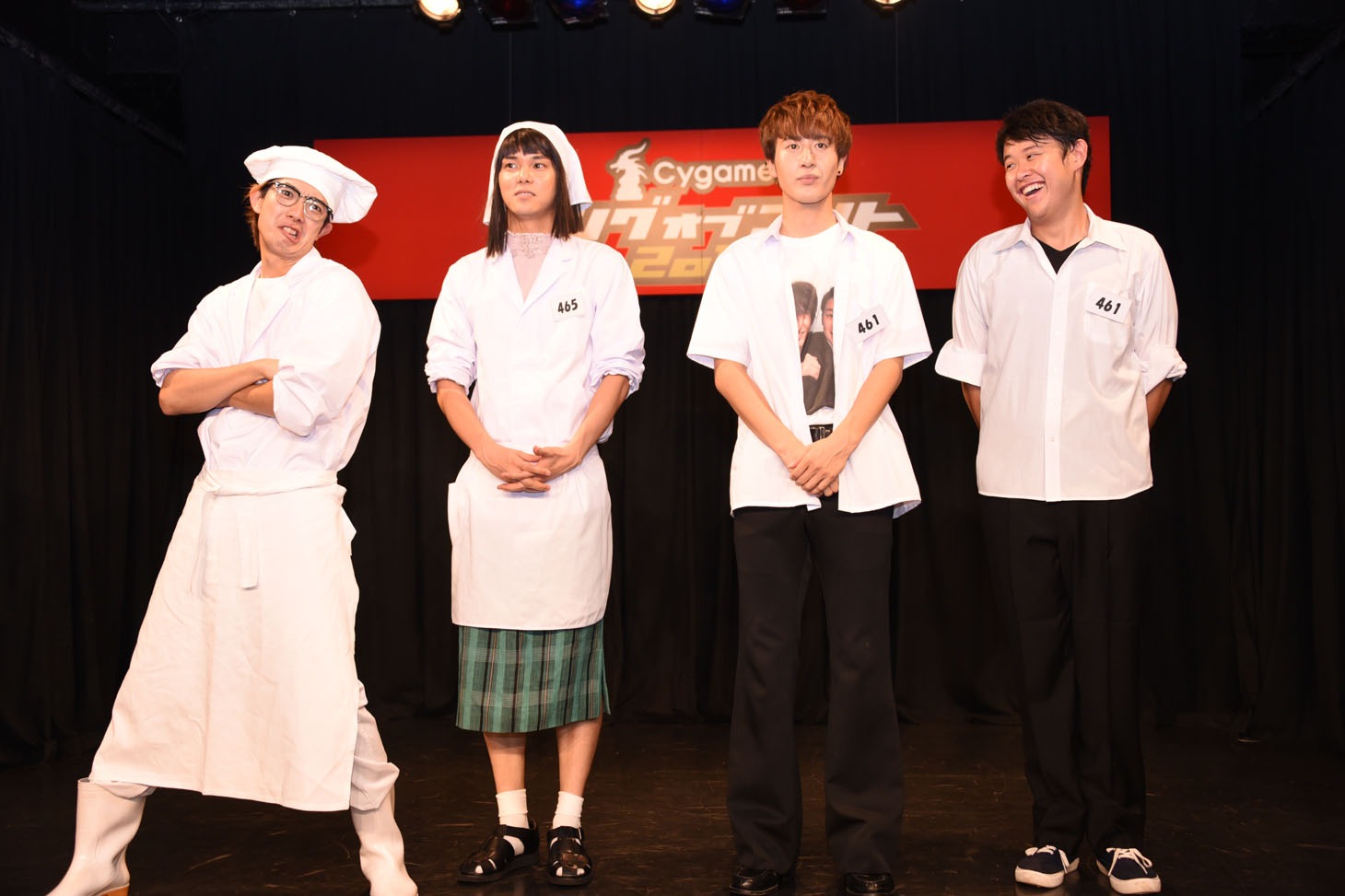 左から田村侑久、水野勝、土田拓海、酒井直斗。