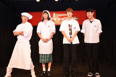 左から田村侑久、水野勝、土田拓海、酒井直斗。