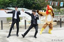 「警視庁いきもの係」エンディングのワンシーン。着ぐるみの中は超特急。