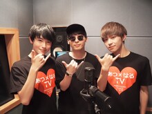 左から敦貴（α-X's）、工藤大輝（Da-iCE）、遥城（α-X's）。