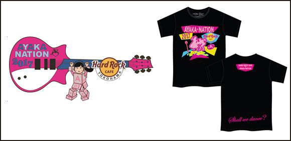 「2017 Ayaka-Nation Pin（ピンク）」「2017 Ayaka-Nation Tee（黒）」デザイン
