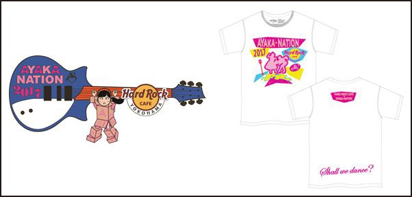 「2017 Ayaka-Nation Pin（青）」「2017 Ayaka-Nation Tee（白）」デザイン