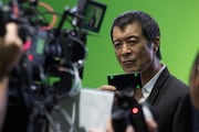矢沢永吉が出演する「リネージュ2 レボリューション」テレビCM撮影時の様子。