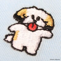 モコゾウ 刺繍Tシャツの刺繍部分。