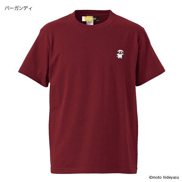 モコゾウ 刺繍Tシャツ（バーガンディ）