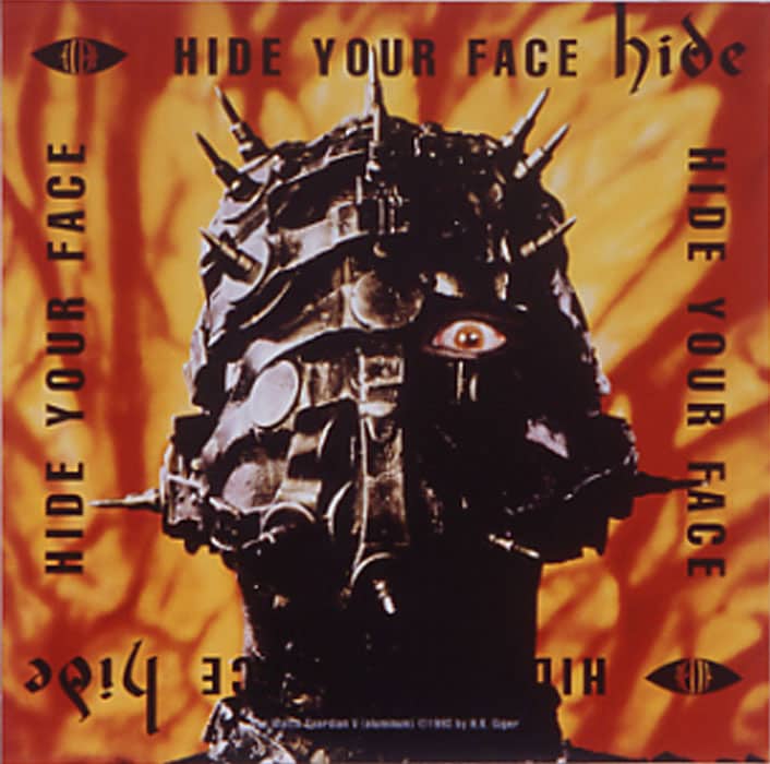 1stソロアルバム「HIDE YOUR FACE」ジャケット。この仮面の左目は実際のhideのもの。 （画像提供：ユニバーサルミュージック）